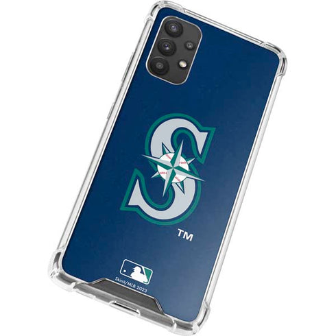 MLB Seattle Mariners - Solid Distressed Galaxy A32 5G Clear Case