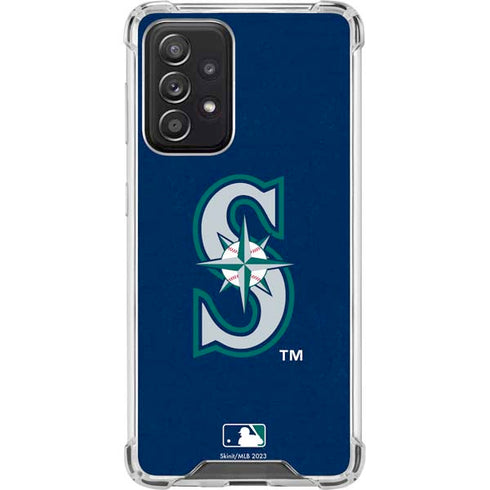 MLB Seattle Mariners - Solid Distressed Galaxy A52 5G Clear Case