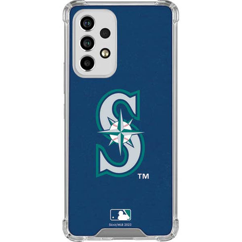 MLB Seattle Mariners - Solid Distressed Galaxy A53 5G Clear Case