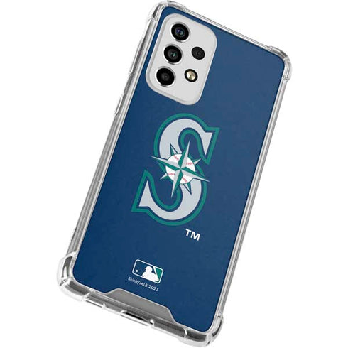 MLB Seattle Mariners - Solid Distressed Galaxy A53 5G Clear Case