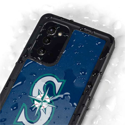 MLB Seattle Mariners - Solid Distressed Galaxy Note20 5G Waterproof Case