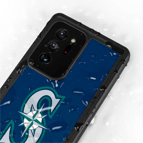 MLB Seattle Mariners - Solid Distressed Galaxy Note20 Ultra 5G Waterproof Case