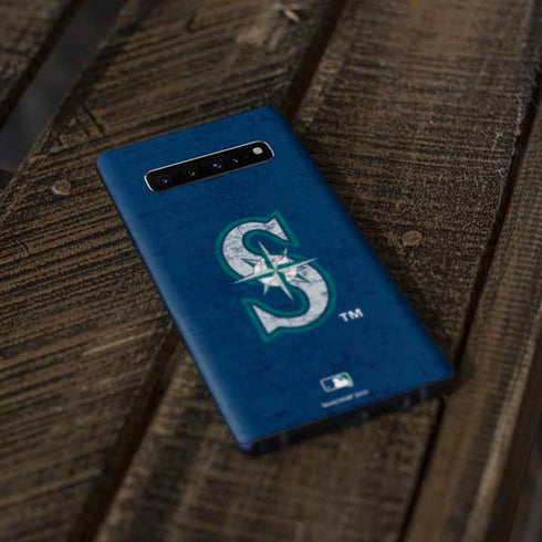 MLB Seattle Mariners - Solid Distressed Galaxy S10 Skin
