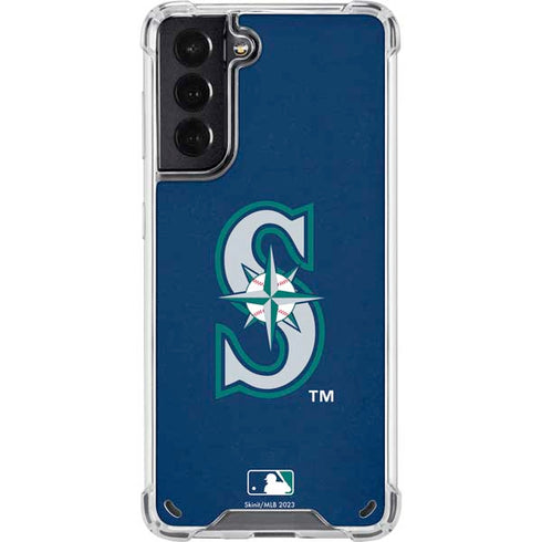 MLB Seattle Mariners - Solid Distressed Galaxy S21 5G Clear Case