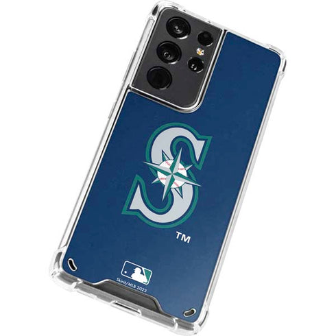 MLB Seattle Mariners - Solid Distressed Galaxy S21 Ultra 5G Clear Case