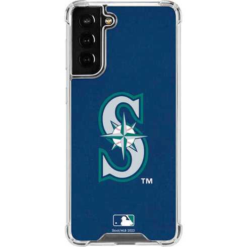 MLB Seattle Mariners - Solid Distressed Galaxy S22 Plus Clear Case