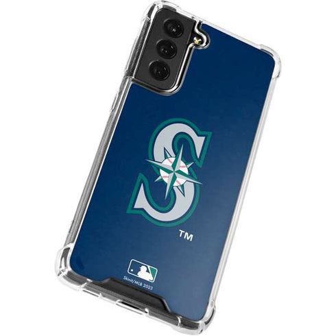 MLB Seattle Mariners - Solid Distressed Galaxy S22 Plus Clear Case
