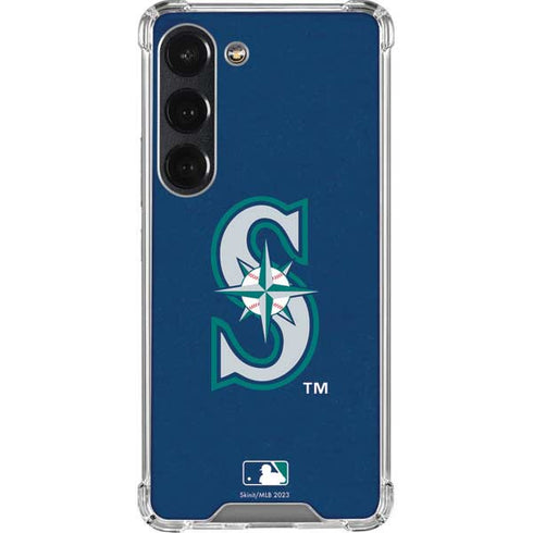 MLB Seattle Mariners - Solid Distressed Galaxy S23 Clear Case