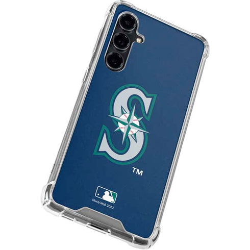 MLB Seattle Mariners - Solid Distressed Galaxy S23 FE Clear Case