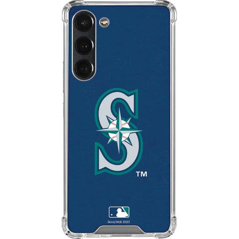 MLB Seattle Mariners - Solid Distressed Galaxy S23 Plus Clear Case