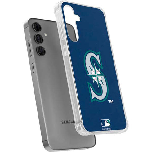MLB Seattle Mariners - Solid Distressed Galaxy S24 Plus Clear Case