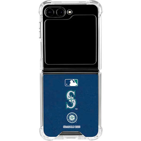 MLB Seattle Mariners - Solid Distressed Galaxy Z Flip5 5G Clear Case