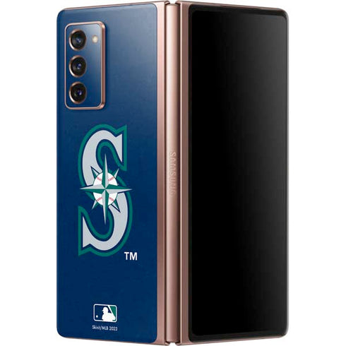 MLB Seattle Mariners - Solid Distressed Galaxy Z Fold2 5G Skin