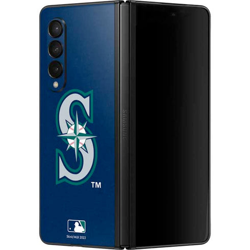 MLB Seattle Mariners - Solid Distressed Galaxy Z Fold3 5G Skin