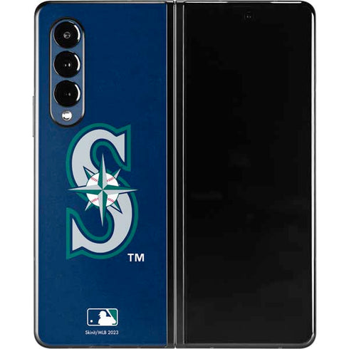 MLB Seattle Mariners - Solid Distressed Galaxy Z Fold3 5G Skin