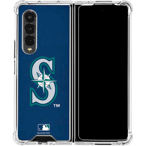 MLB Seattle Mariners - Solid Distressed Galaxy Z Fold4 5G Clear Case