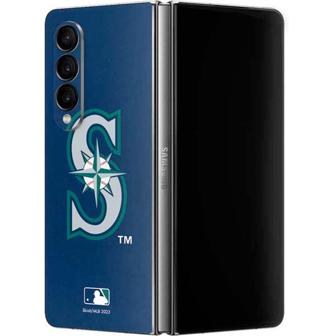 MLB Seattle Mariners - Solid Distressed Galaxy Z Fold4 5G Skin