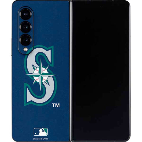 MLB Seattle Mariners - Solid Distressed Galaxy Z Fold4 5G Skin
