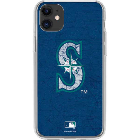 MLB Seattle Mariners - Solid Distressed iPhone 11 Clear Case