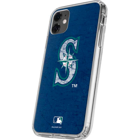 MLB Seattle Mariners - Solid Distressed iPhone 11 Clear Case