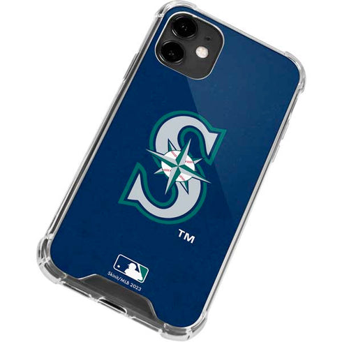 MLB Seattle Mariners - Solid Distressed iPhone 12 Clear Case