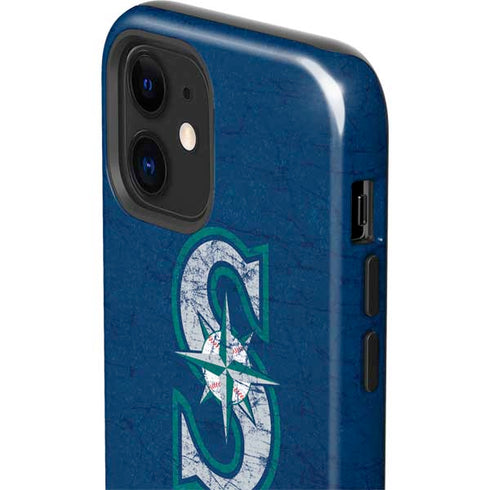 MLB Seattle Mariners - Solid Distressed iPhone 12 Impact Case