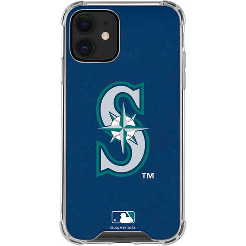 MLB Seattle Mariners - Solid Distressed iPhone 12 Mini Clear Case