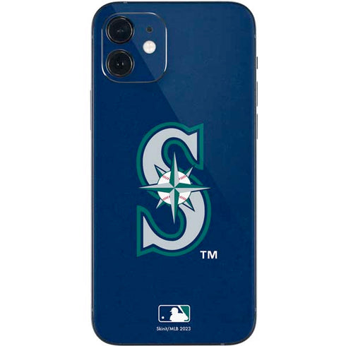 MLB Seattle Mariners - Solid Distressed iPhone 12 Mini Skin