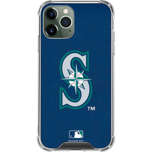 MLB Seattle Mariners - Solid Distressed iPhone 12 Pro Clear Case