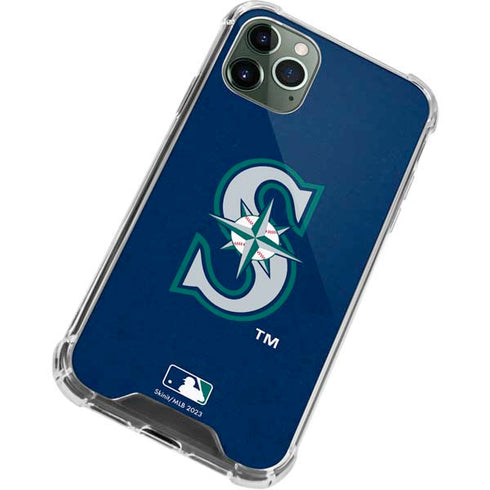MLB Seattle Mariners - Solid Distressed iPhone 12 Pro Clear Case