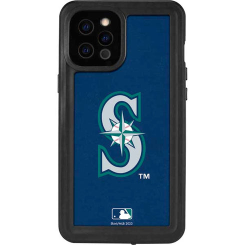 MLB Seattle Mariners - Solid Distressed iPhone 12 Pro Max Waterproof Case