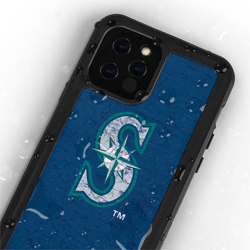 MLB Seattle Mariners - Solid Distressed iPhone 12 Pro Waterproof Case