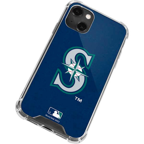 MLB Seattle Mariners - Solid Distressed iPhone 13 Mini Clear Case