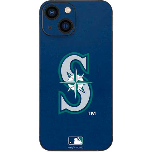 MLB Seattle Mariners - Solid Distressed iPhone 13 Mini Skin