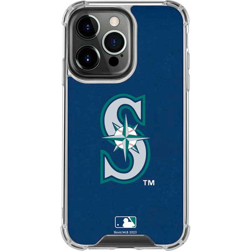MLB Seattle Mariners - Solid Distressed iPhone 13 Pro Clear Case