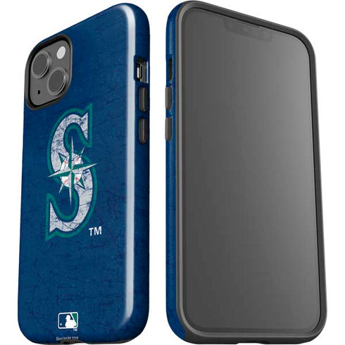 MLB Seattle Mariners - Solid Distressed iPhone 15 Plus Impact Case