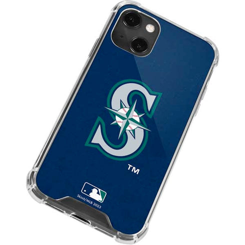 MLB Seattle Mariners - Solid Distressed iPhone 15 Plus Clear Case