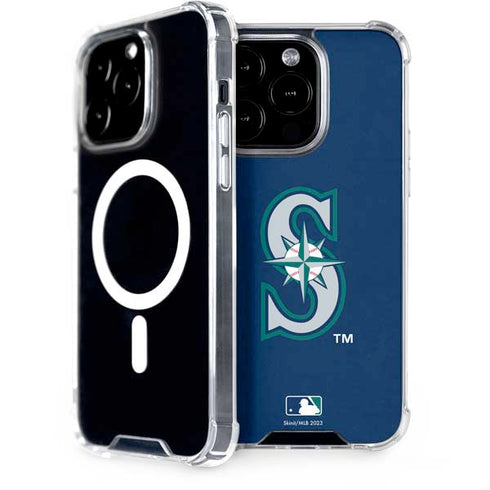 MLB Seattle Mariners - Solid Distressed iPhone 15 Pro MagSafe Case