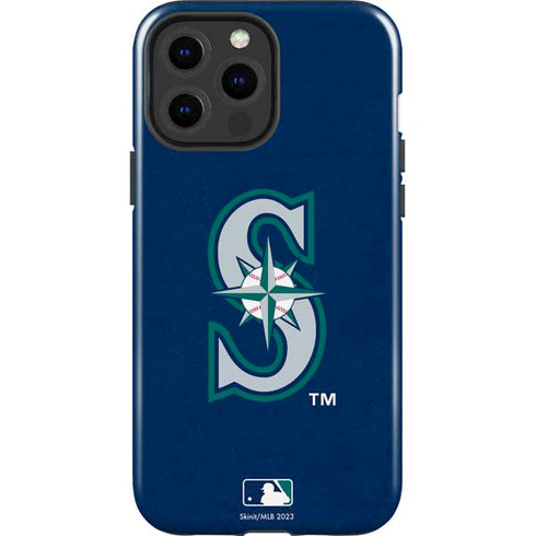 MLB Seattle Mariners - Solid Distressed iPhone 15 Pro Max Impact Case