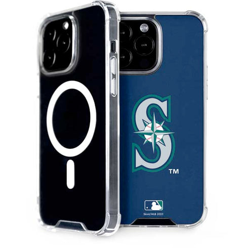 MLB Seattle Mariners - Solid Distressed iPhone 15 Pro Max MagSafe Case