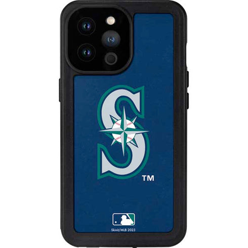 MLB Seattle Mariners - Solid Distressed iPhone 14 Pro Max Waterproof Case