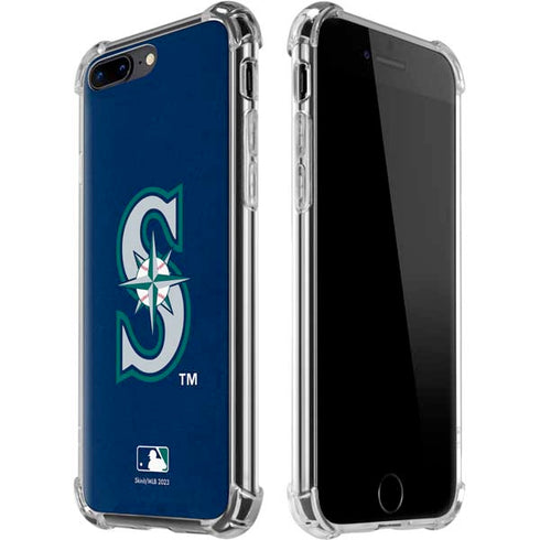 MLB Seattle Mariners - Solid Distressed iPhone 7/8 Plus Clear Case