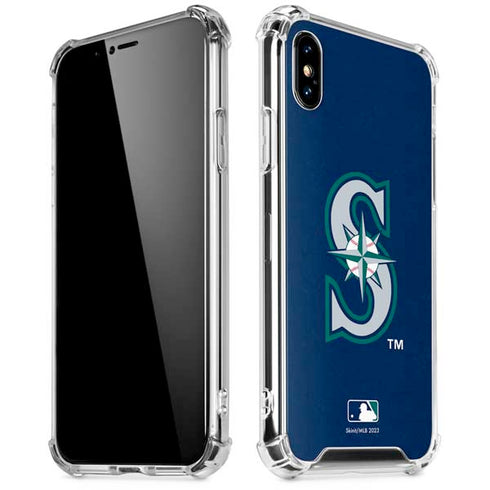 MLB Seattle Mariners - Solid Distressed iPhone XS Max Clear Case