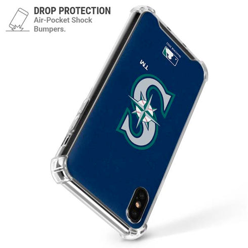 MLB Seattle Mariners - Solid Distressed iPhone XS Max Clear Case