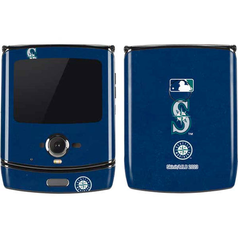 MLB Seattle Mariners - Solid Distressed Motorola RAZR Skin