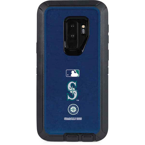 MLB Seattle Mariners - Solid Distressed Otterbox Defender Galaxy Skin