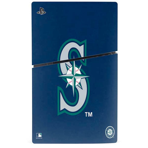MLB Seattle Mariners - Solid Distressed PS5 Slim Disk Bundle Skin