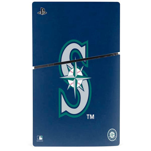 MLB Seattle Mariners - Solid Distressed PS5 Slim Disk Console Skin