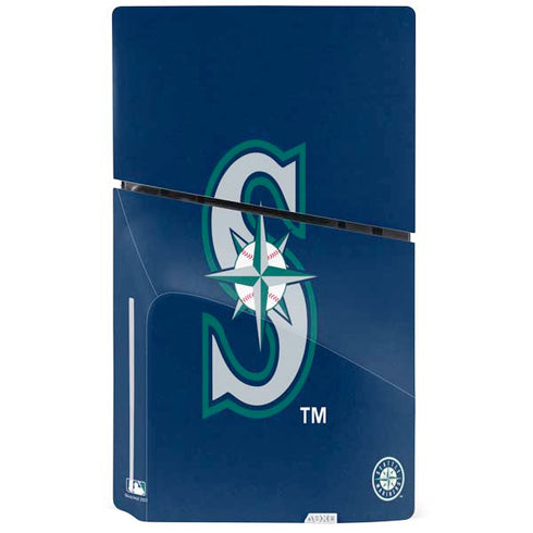 MLB Seattle Mariners - Solid Distressed PS5 Slim Disk Console Skin