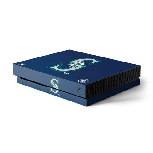 MLB Seattle Mariners - Solid Distressed Xbox One X Console Skin